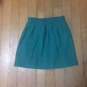 Teal J Crew Viscose Sidewalk Mini Skirt